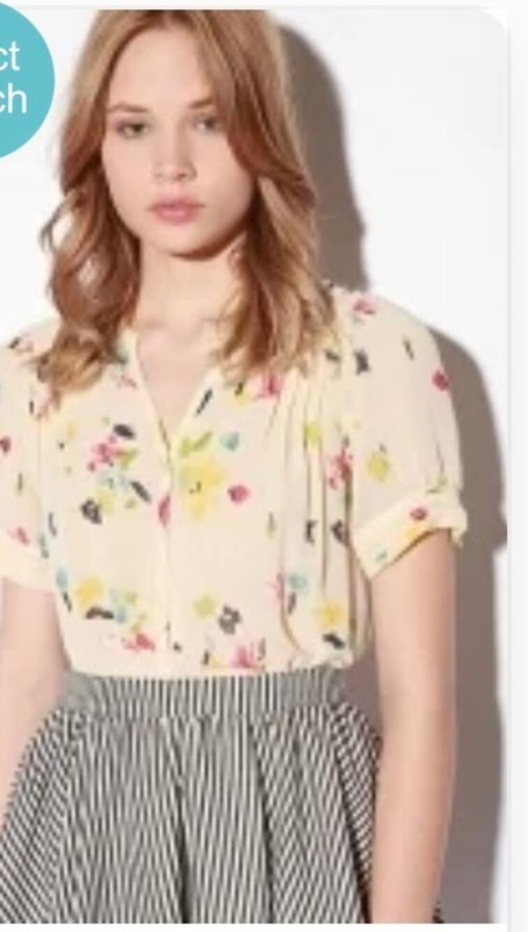 Pins And Needles, Watercolor Chiffon Blouse - Urban Outfitters